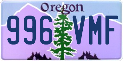 OR license plate 996VMF