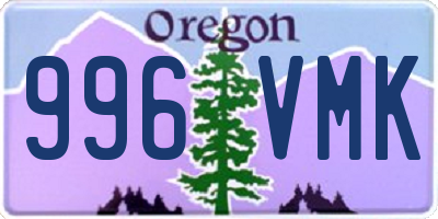 OR license plate 996VMK