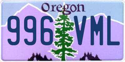 OR license plate 996VML