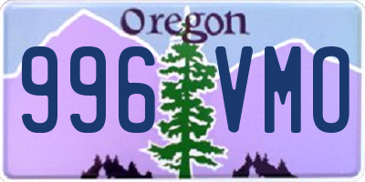 OR license plate 996VMO