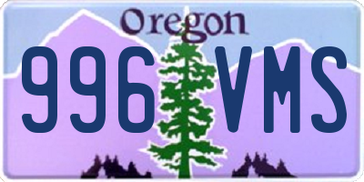 OR license plate 996VMS
