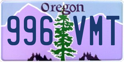 OR license plate 996VMT