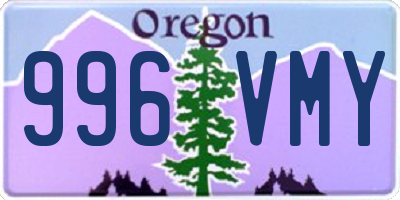 OR license plate 996VMY