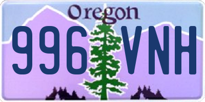 OR license plate 996VNH