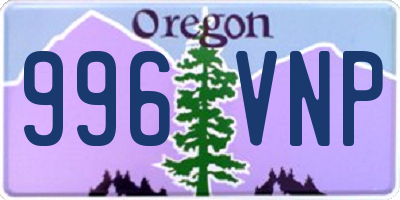 OR license plate 996VNP