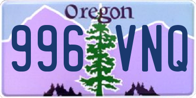 OR license plate 996VNQ