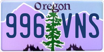 OR license plate 996VNS