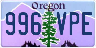 OR license plate 996VPE