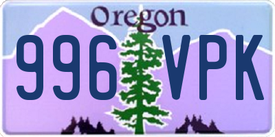 OR license plate 996VPK