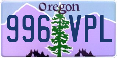 OR license plate 996VPL