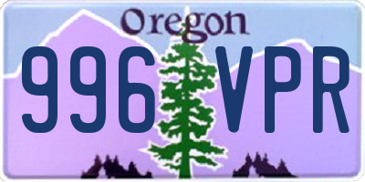 OR license plate 996VPR