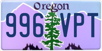 OR license plate 996VPT