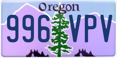 OR license plate 996VPV