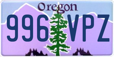 OR license plate 996VPZ