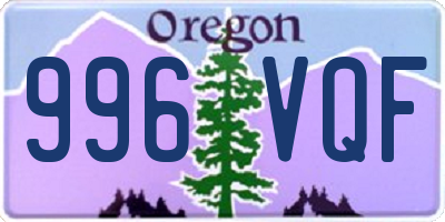OR license plate 996VQF