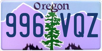 OR license plate 996VQZ