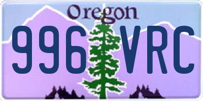 OR license plate 996VRC