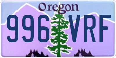 OR license plate 996VRF