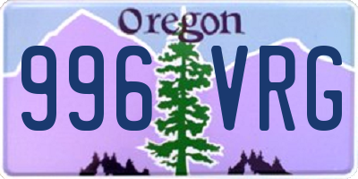 OR license plate 996VRG