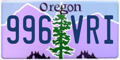 OR license plate 996VRI