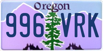 OR license plate 996VRK