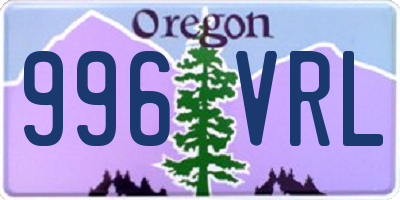 OR license plate 996VRL