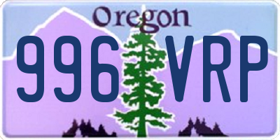 OR license plate 996VRP