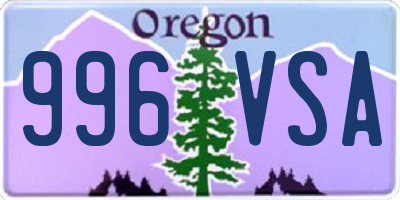 OR license plate 996VSA