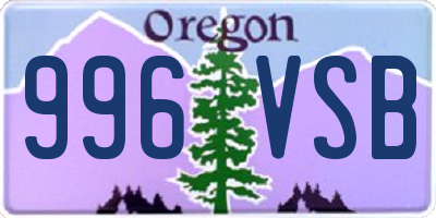 OR license plate 996VSB