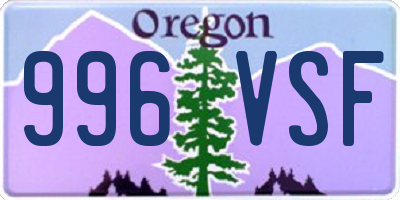 OR license plate 996VSF