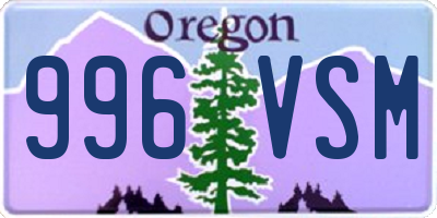 OR license plate 996VSM