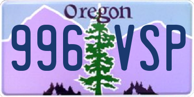 OR license plate 996VSP