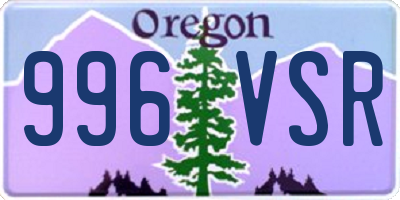 OR license plate 996VSR