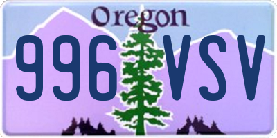 OR license plate 996VSV