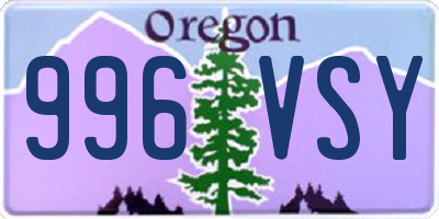 OR license plate 996VSY