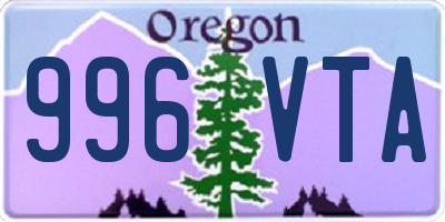 OR license plate 996VTA