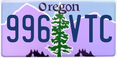 OR license plate 996VTC