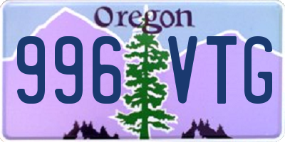 OR license plate 996VTG