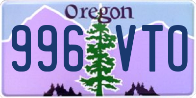 OR license plate 996VTO