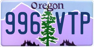 OR license plate 996VTP
