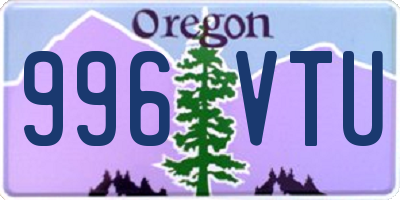 OR license plate 996VTU