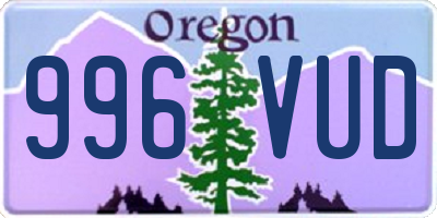 OR license plate 996VUD