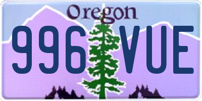 OR license plate 996VUE