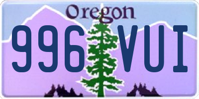 OR license plate 996VUI