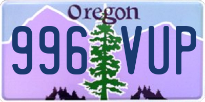 OR license plate 996VUP