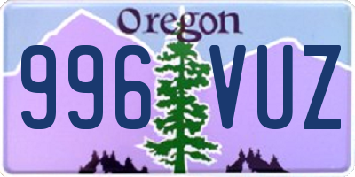 OR license plate 996VUZ