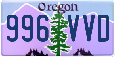 OR license plate 996VVD
