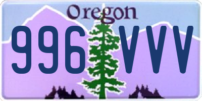 OR license plate 996VVV