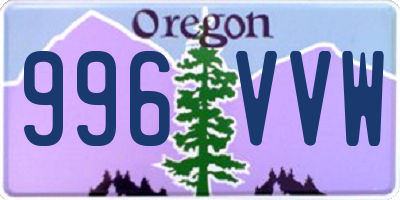 OR license plate 996VVW