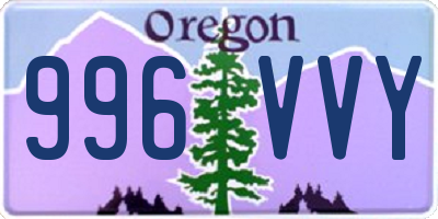 OR license plate 996VVY